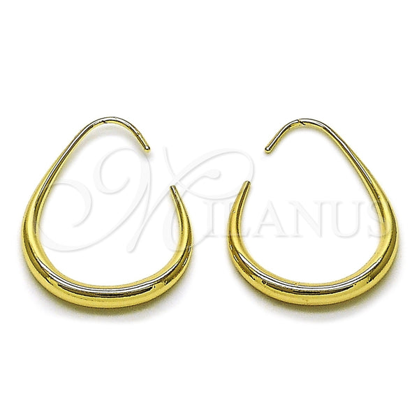 Oro Laminado Medium Hoop, Gold Filled Style Hollow Design, Polished, Golden Finish, 02.428.0068.25