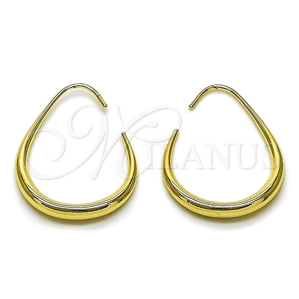 Gold Filled Hoop Earrings — Medium Hoop Hollow Design Polished 02. — main product view — SKU 162120 | Oro Laminado aretes de aro — Medium Hoop Hollow diseño pulido 02. — SKU 162120