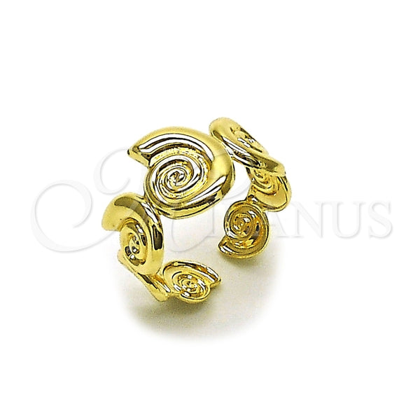 Oro Laminado Elegant Ring, Gold Filled Style Snail Design, Polished, Golden Finish, 01.428.0018