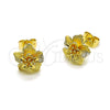 Gold Filled Ring — Stud Earring Flower Design Matte 02. — alternate product view — SKU 162132 | Oro Laminado anillo — Stud Earring flor diseño Matte 02. — SKU 162132