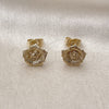 Gold Filled Ring — Stud Earring Flower Design Matte 02. — alternate product view — SKU 162134 | Oro Laminado anillo — Stud Earring flor diseño Matte 02. — SKU 162134