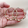 Oro Laminado Large Hoop, Gold Filled Style Hollow and Twist Design, Polished, Golden Finish, 02.163.0395.50