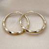 Oro Laminado Large Hoop, Gold Filled Style Hollow and Twist Design, Polished, Golden Finish, 02.163.0395.50