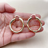 Oro Laminado Medium Hoop, Gold Filled Style Hollow Design, Diamond Cutting Finish, Golden Finish, 02.163.0396.35
