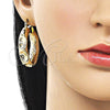 Oro Laminado Medium Hoop, Gold Filled Style Hollow Design, Diamond Cutting Finish, Golden Finish, 02.163.0396.35