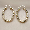 Oro Laminado Small Hoop, Gold Filled Style Hollow and Ball Design, Polished, Golden Finish, 02.163.0397.25