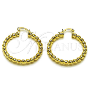 Gold Filled Hoop Earrings — Small Hoop Hollow and Ball Design Polished 02. — main product view — SKU 162143 | Oro Laminado aretes de aro — aro pequeño Hollow and Ball diseño pulido 02. — SKU 162143