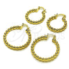 Oro Laminado Small Hoop, Gold Filled Style Hollow and Ball Design, Polished, Golden Finish, 02.163.0398.35
