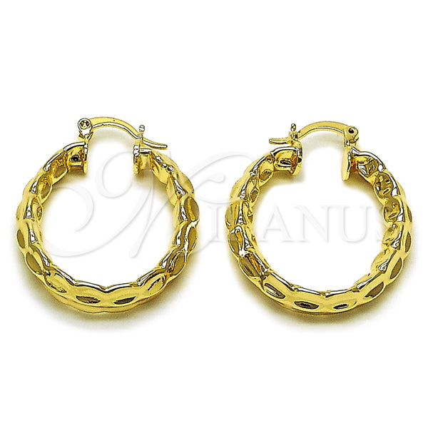 Oro Laminado Medium Hoop, Gold Filled Style Polished, Golden Finish, 02.163.0399.30