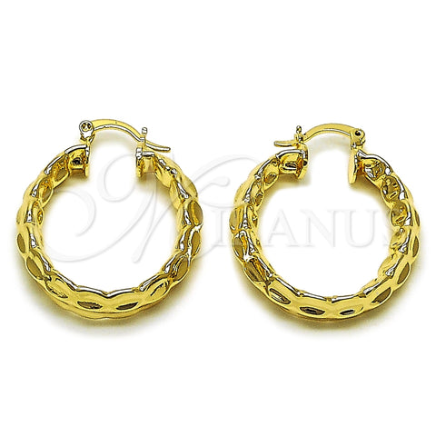 Oro Laminado Medium Hoop, Gold Filled Style Polished, Golden Finish, 02.163.0399.30