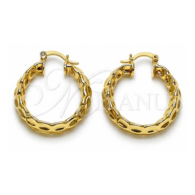 Oro Laminado Medium Hoop, Gold Filled Style Polished, Golden Finish, 02.163.0399.30
