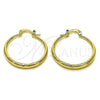 Oro Laminado Medium Hoop, Gold Filled Style Hollow Design, Diamond Cutting Finish, Golden Finish, 02.163.0401.30