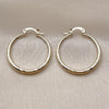 Oro Laminado Medium Hoop, Gold Filled Style Hollow Design, Diamond Cutting Finish, Golden Finish, 02.163.0401.30