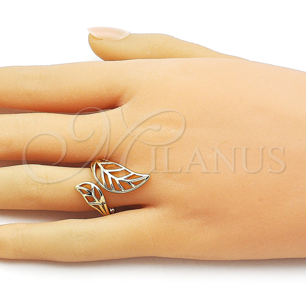 Gold Filled Ring — Elegant Ring Leaf Design Polished 01. One size — alternate product view — SKU 162147 | Oro Laminado anillo — Elegant Ring Leaf diseño pulido 01. One size — SKU 162147