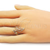 Oro Laminado Elegant Ring, Gold Filled Style Leaf Design, Polished, Golden Finish, 01.163.0007 (One size fits all)