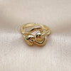 Oro Laminado Elegant Ring, Gold Filled Style Heart Design, Polished, Golden Finish, 01.163.0009 (One size fits all)