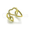Oro Laminado Elegant Ring, Gold Filled Style Heart Design, Polished, Golden Finish, 01.163.0011