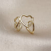 Oro Laminado Elegant Ring, Gold Filled Style Heart Design, Polished, Golden Finish, 01.163.0011 (One size fits all)