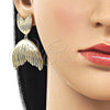 Oro Laminado Dangle Earring, Gold Filled Style Fish Design, Polished, Golden Finish, 02.163.0402