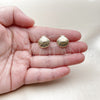 Oro Laminado Stud Earring, Gold Filled Style Shell and Hollow Design, Polished, Golden Finish, 02.163.0405