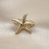 Oro Laminado Elegant Ring, Gold Filled Style Star Design, Polished, Golden Finish, 01.163.0012 (One size fits all)