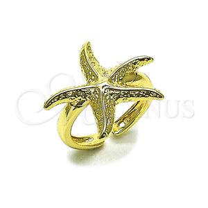 Oro Laminado Elegant Ring, Gold Filled Style Star Design, Polished, Golden Finish, 01.163.0012 (One size fits all)