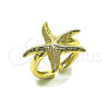 Oro Laminado Elegant Ring, Gold Filled Style Star Design, Polished, Golden Finish, 01.163.0012 (One size fits all)