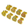 Gold Filled Ring — Stud Earring Dark Pink Enamel 02. — alternate product view — SKU 162165 | Oro Laminado anillo — Stud Earring Dark Pink Enamel 02. — SKU 162165