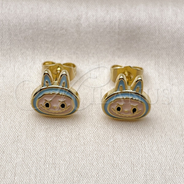 Gold Filled Ring — Stud Earring Turquoise Enamel 02. — alternate product view — SKU 162166 | Oro Laminado anillo — Stud Earring Turquoise Enamel 02. — SKU 162166