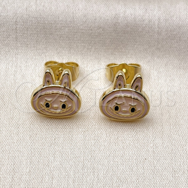 Gold Filled Ring — Stud Earring Pink Enamel 02. — alternate product view — SKU 162167 | Oro Laminado anillo — Stud Earring Pink Enamel 02. — SKU 162167
