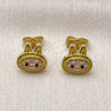 Oro Laminado Stud Earring, Gold Filled Style Yellow Enamel Finish, Golden Finish, 02.156.0735.3