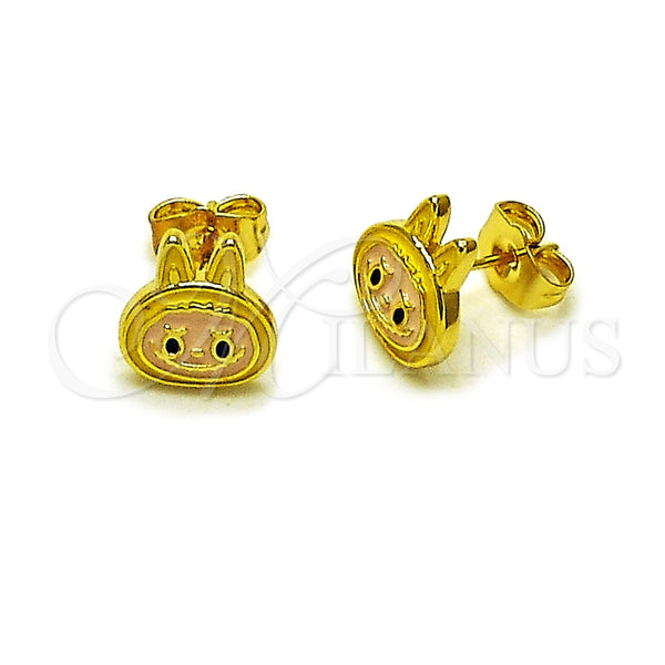 Oro Laminado Stud Earring, Gold Filled Style Yellow Enamel Finish, Golden Finish, 02.156.0735.3