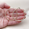 Oro Laminado Large Hoop, Gold Filled Style Hollow Design, Diamond Cutting Finish, Golden Finish, 02.163.0408.50