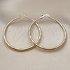 Oro Laminado Large Hoop, Gold Filled Style Hollow Design, Diamond Cutting Finish, Golden Finish, 02.163.0408.50