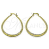 Oro Laminado Medium Hoop, Gold Filled Style Hollow Design, Diamond Cutting Finish, Golden Finish, 02.163.0409.40