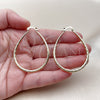 Oro Laminado Medium Hoop, Gold Filled Style Hollow Design, Diamond Cutting Finish, Golden Finish, 02.163.0409.40