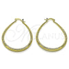 Oro Laminado Medium Hoop, Gold Filled Style Hollow Design, Diamond Cutting Finish, Golden Finish, 02.163.0409.40