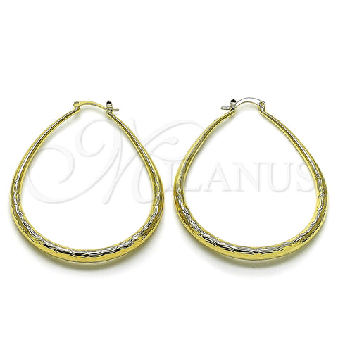 Oro Laminado Large Hoop, Gold Filled Style Diamond Cutting Finish, Golden Finish, 02.170.0280.45