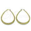 Oro Laminado Large Hoop, Gold Filled Style Diamond Cutting Finish, Golden Finish, 02.170.0280.45