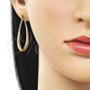 Oro Laminado Medium Hoop, Gold Filled Style Hollow Design, Diamond Cutting Finish, Golden Finish, 02.163.0410.30