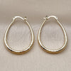 Oro Laminado Medium Hoop, Gold Filled Style Hollow Design, Diamond Cutting Finish, Golden Finish, 02.163.0410.30