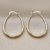 Oro Laminado Medium Hoop, Gold Filled Style Hollow Design, Diamond Cutting Finish, Golden Finish, 02.163.0410.30