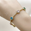 Oro Laminado Tennis Bracelet, Gold Filled Style Cluster Design, with Multicolor and White Cubic Zirconia, Polished, Golden Finish, 03.266.0034.1.07 (Thickness, 7 Inches Length)