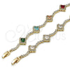 Gold Filled Bracelet — Tennis Bracelet Cluster Design with White Cubic Zirconia — alternate product view — SKU 162178 | Oro Laminado brazalete — Tennis Bracelet Cluster diseño with blanco Cubic Zirconia — SKU 162178