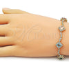 Oro Laminado Tennis Bracelet, Gold Filled Style Cluster Design, with Multicolor and White Cubic Zirconia, Polished, Golden Finish, 03.266.0035.1.08 (Thickness, 8 Inches Length)