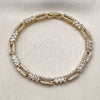 Oro Laminado Tennis Bracelet, Gold Filled Style with White Cubic Zirconia, Polished, Golden Finish, 03.266.0036.08