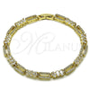 Oro Laminado Tennis Bracelet, Gold Filled Style with White Cubic Zirconia, Polished, Golden Finish, 03.266.0036.08
