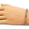 Oro Laminado Tennis Bracelet, Gold Filled Style with Multicolor and White Cubic Zirconia, Polished, Golden Finish, 03.266.0036.1.08