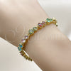 Oro Laminado Tennis Bracelet, Gold Filled Style with Multicolor Cubic Zirconia, Polished, Golden Finish, 03.266.0040.1.08 (Thickness, 8 Inches Length)