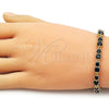 Oro Laminado Tennis Bracelet, Gold Filled Style with Black Cubic Zirconia, Polished, Golden Finish, 03.266.0040.2.08